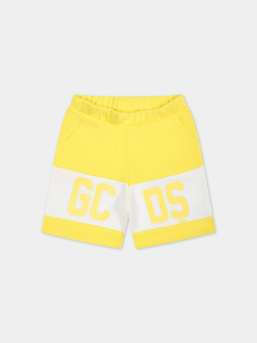 Shorts sportivi gialli per neonati con logo